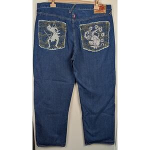 VTG RMC Red Monkey Club Martin Ksohoh Y2K Embroidered Jeans 42